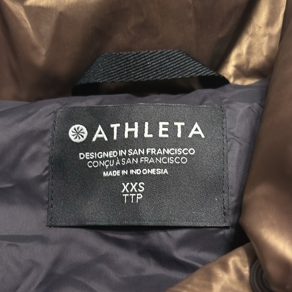 ATHLETA Downtown Metallic Bronze Down Puffer Vest Size XXS — BRONZE BEAUTY!!! - Picture 5 of 6